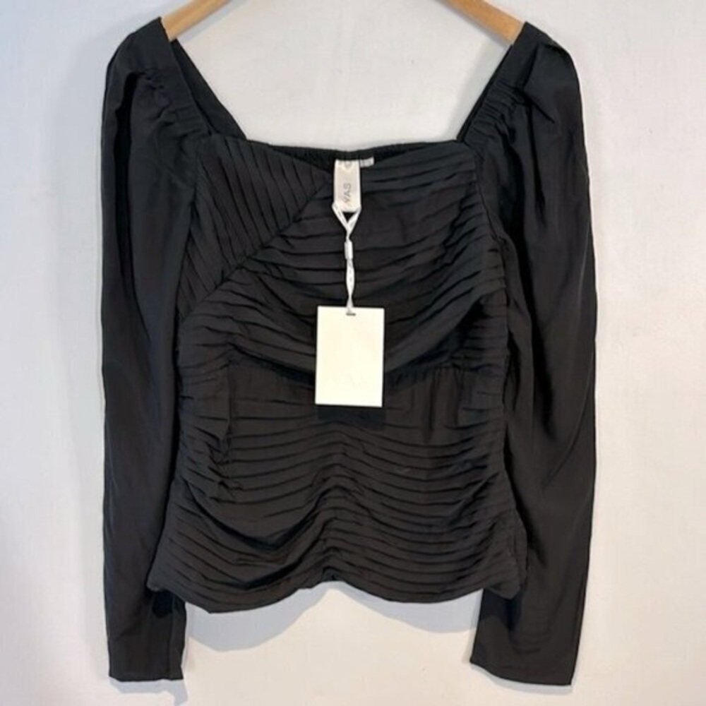Yasdanube Smocked Wrap Crop Top Black Medium